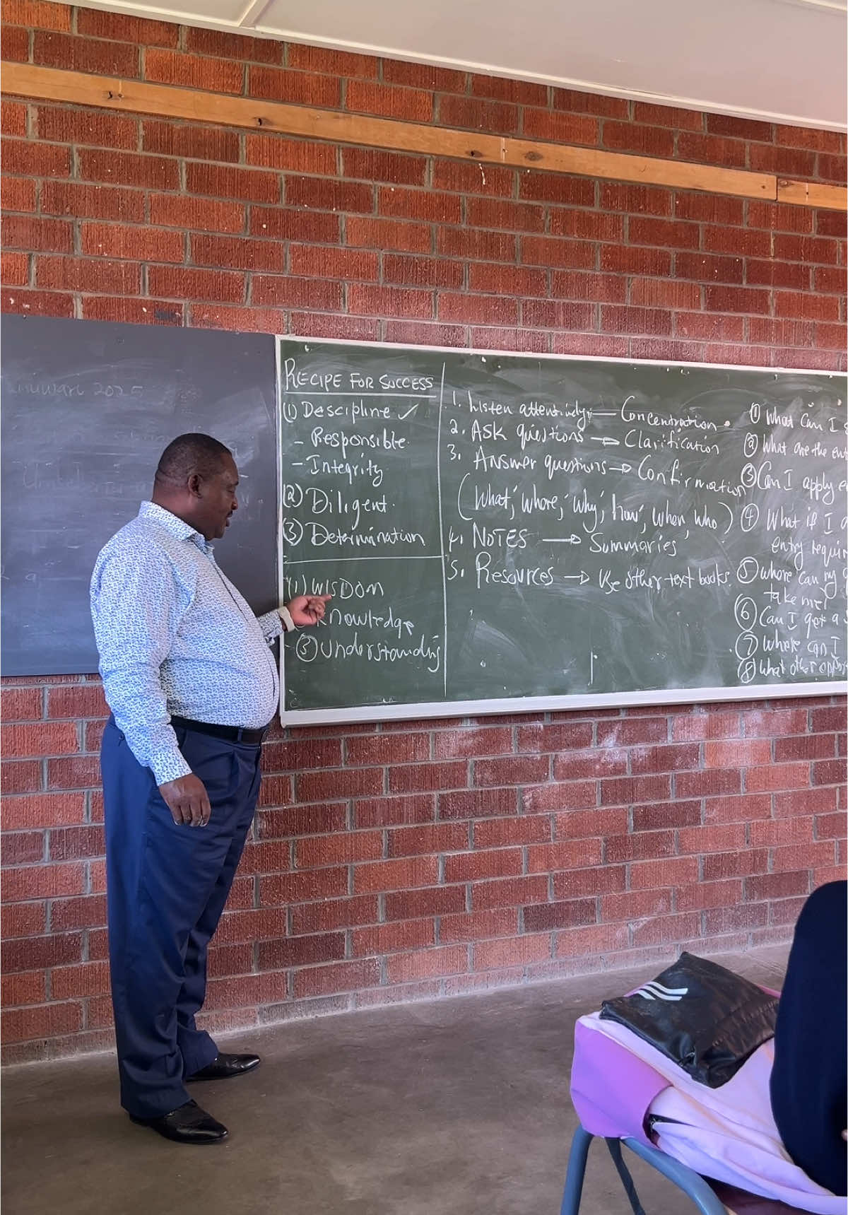 Our Class of 2025 was graced with the company of Amajuba District Career Coordinator Mr Khanyile, who encouraged them to brace and prepare themselves for this year and their post school destination. Amongst many words of wisdom he shared, he gave them food for thought: RECIPE FOR SUCCESS 1. Discipline  - Responsible  - ⁠Integrity  2. Diligent (constantly seek/do more) 3. ⁠Deternination And wished them well for this year and beyond. Amaphupho amahle DSS CLASS OF 2025 🏆 #educatioadvitam #dannhausersec 
