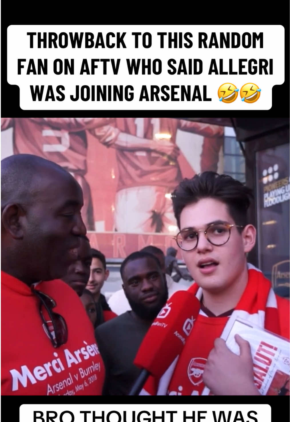 Throwback to when this fan on aftv thought he was Fabrizio Romano 🤣🤣 #fyp #foryoupage #Youtube #arsenalfc #aftv 