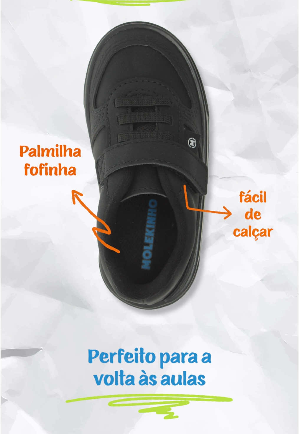 Volta às aulas com Molekinho nos pés é divertido e muito confortável! 💙📚✏️#modainfantil #explorar #voltaasaulas #kidsoftiktok 
