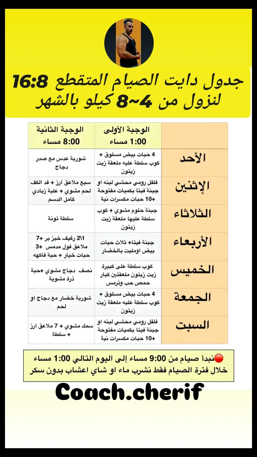 دايت الصيام المتقطع #coach_cherif #دايت_صحي #كوتش_شريف #خسارة_الوزن #خسارة_الدهون #الصحة #اكل_صحي 