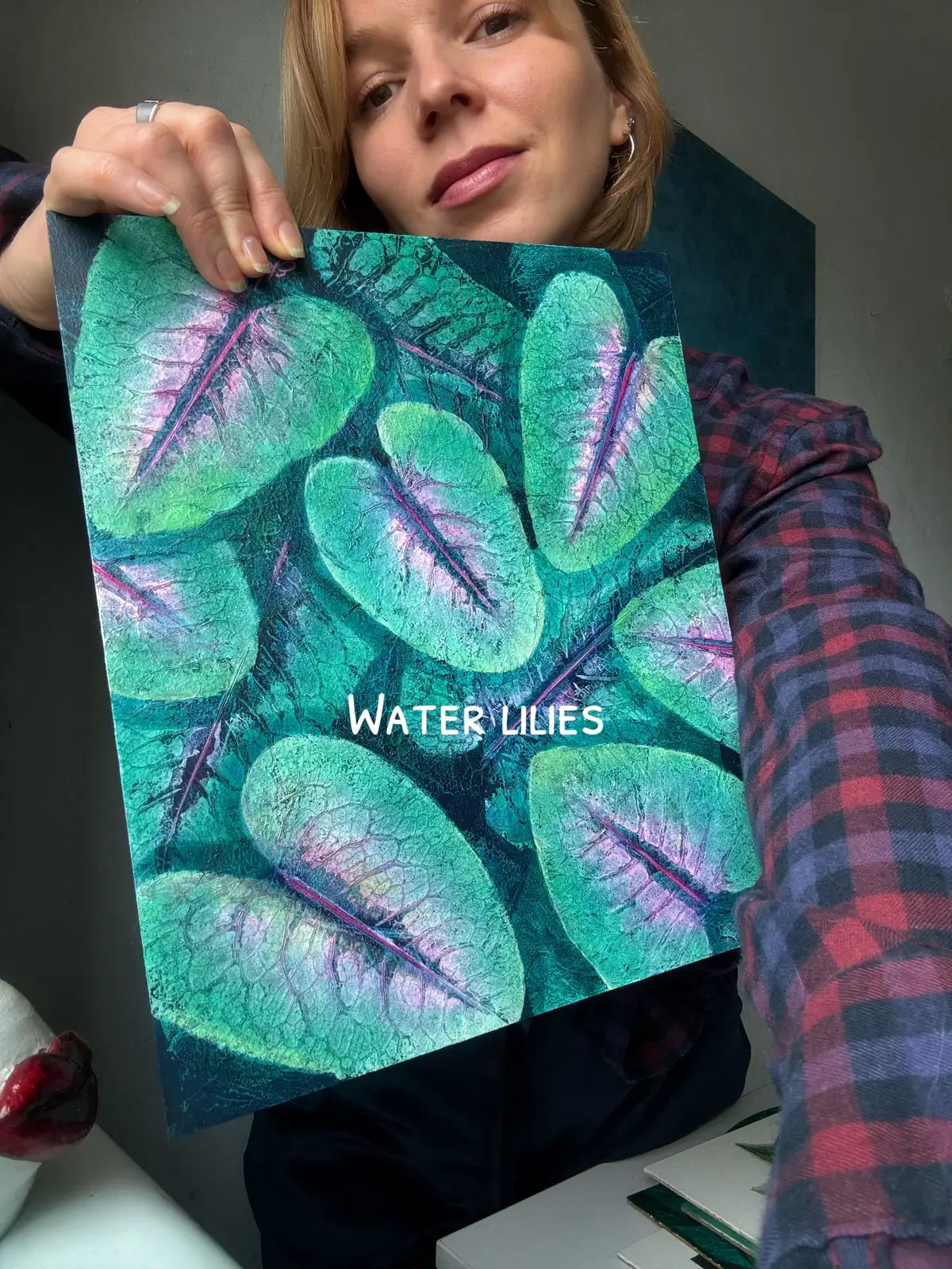 Original paintings available 🖤 #paintingtechnique #vinillna #painttok #painting #leafimpressions #acrylicpainting 