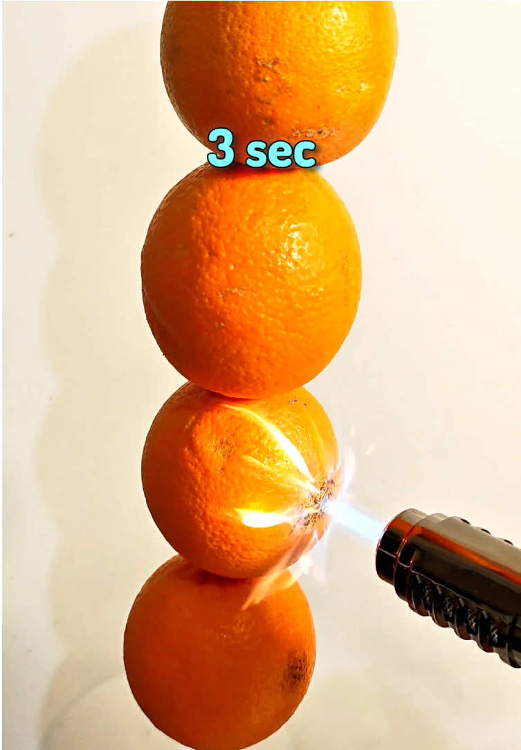 Powerful lighter vs Oranges 🍊😱 #experiment #Science #asmr #fyp
