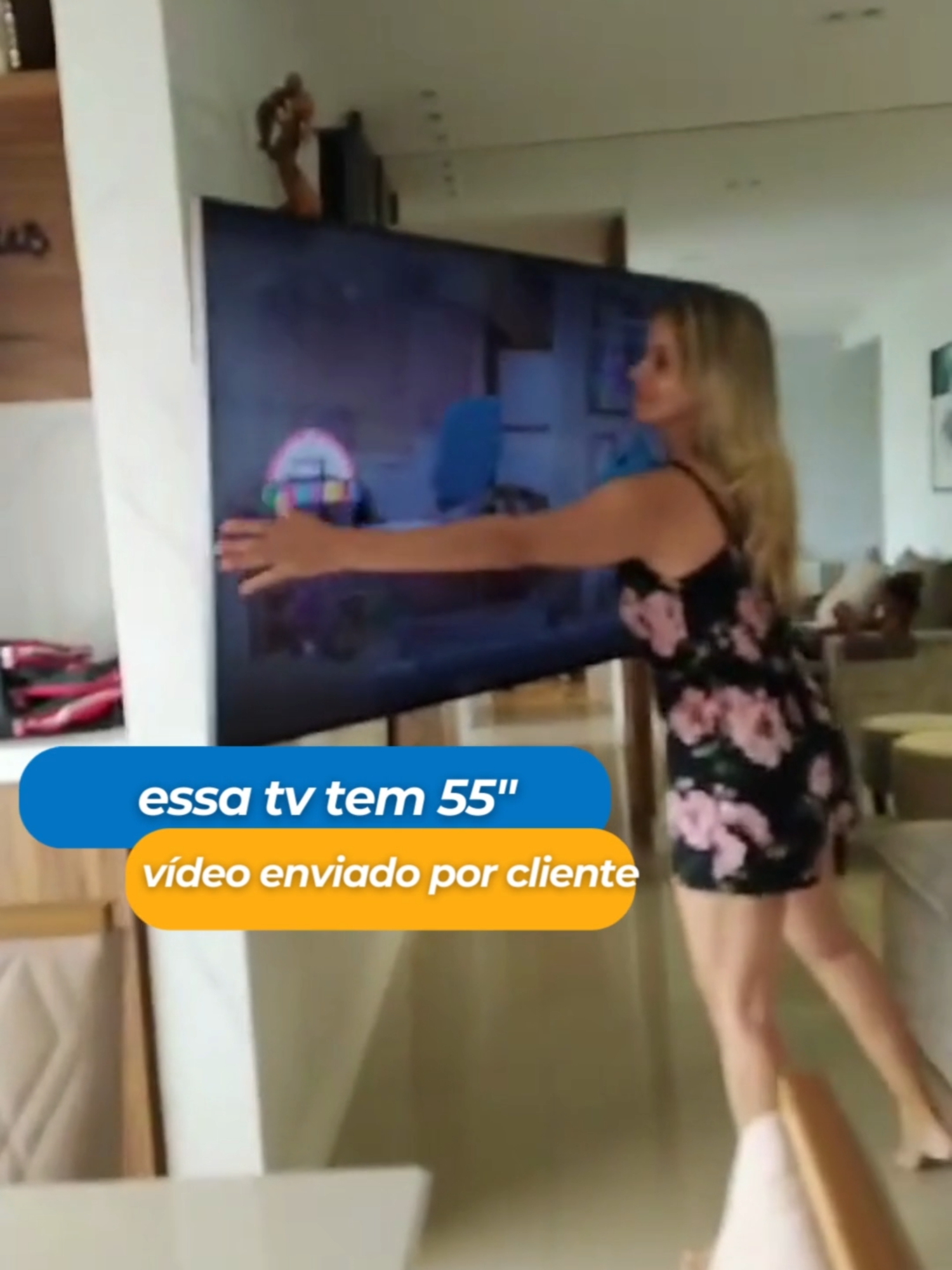 suporte articulado com tv de 55 com braço longo de 61cm vira a tv para varios ambientes ft-4461p