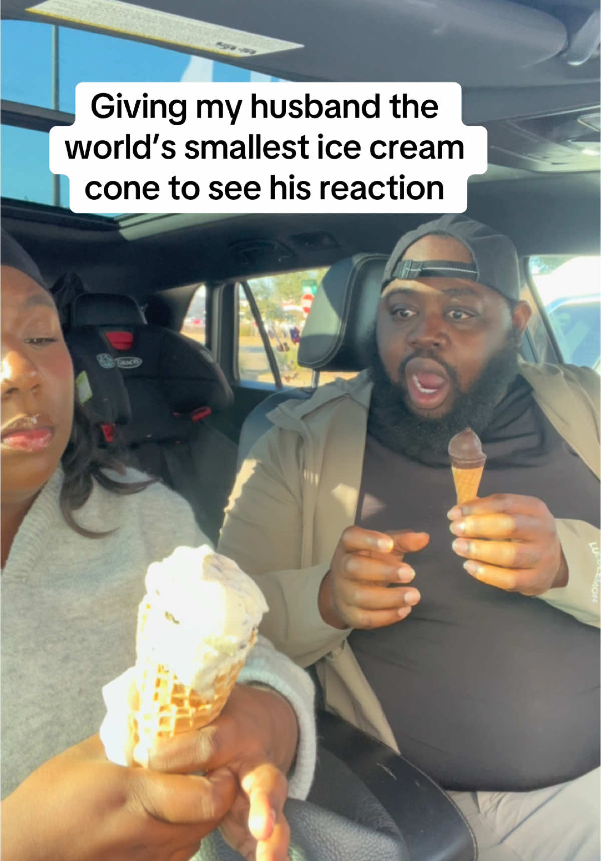 His reactions over food be priceless 🤣 #reaction #husbandwife #icecream #Relationship #couplegoals #prank 