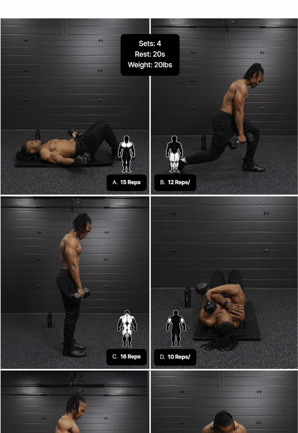 Build muscle and burn fat with this FULLBODY dumbbell only workout 🔥 Note: Full follow along workouts on my YTB channel (midas mvmt) #Fitness #workout #homeworkout #homegym #fullbody #dumbbells #dumbbellworkout #chest #shoulders #triceps #homegymworkout #trainwithme #getfit #midasmvmt #dumbbellsonly #buildmuscle #burnfat