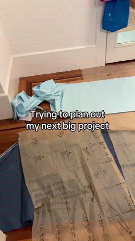 Took up the entire area with patterns and fabric to try and map out some pants 😔 #sewingtips #sewingtiktok #sewingtiktok #sewingmyownclothes #patterns 