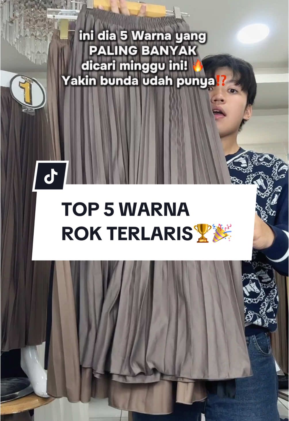 ini dia 5 Warna yang PALING BANYAK dicari minggu ini! 🔥  Yakin bunda udah punya⁉️ #rok #rokplisket #skirt #fyp 