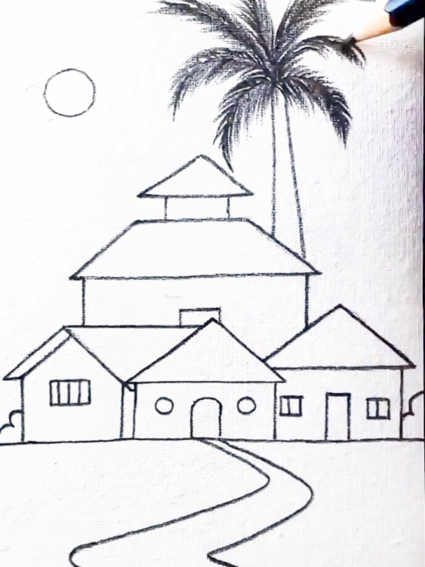 How to draw beautiful house.#drawing#Foryou#foryoufage#trending?sound🔥 #🖤 #🖤🥀 #losangeles #America #viral?tiktok❤️❤️ #viralvideo#trending#trendingreels#youresofunny#tiktok#oscars#autumnvibes 