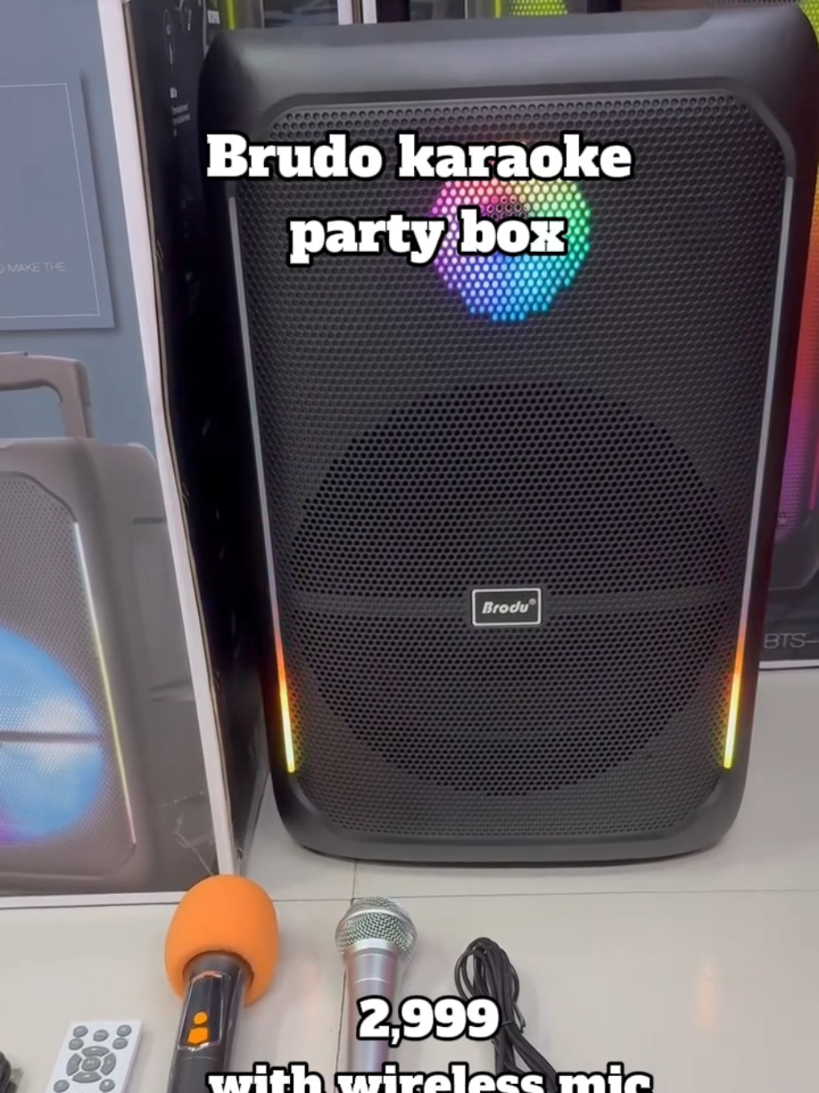 BRUDO 12,INCH PARTY BOX CLEAR SOUND FOR KARAOKE SPEAKER #BRUDO #brudospeaker #bluetoothspeaker #withwirelessmic 