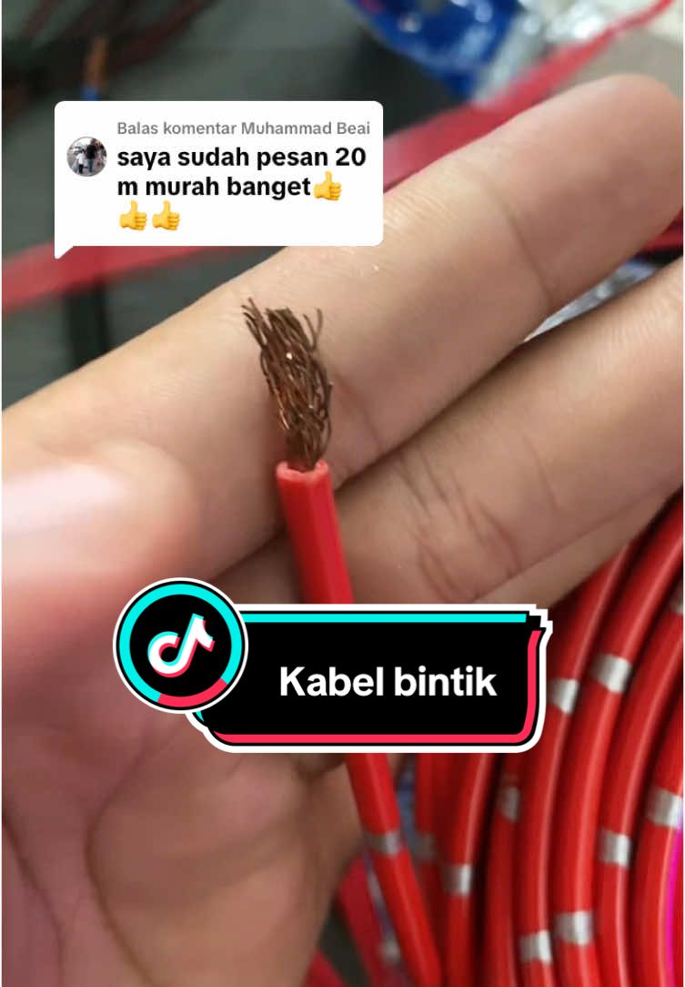 Membalas @Muhammad Beai kabel bintiknya emng lagi murah nihh umlita rady dari ukuran 0,5 sampai 4 mm buat kalian lagi nyari kabel jalur motor,mobil, truck juga bisa yang mau kabelny yuk di gercep di keranjang guys #kabel #kabelbintik #kabelotomotif 