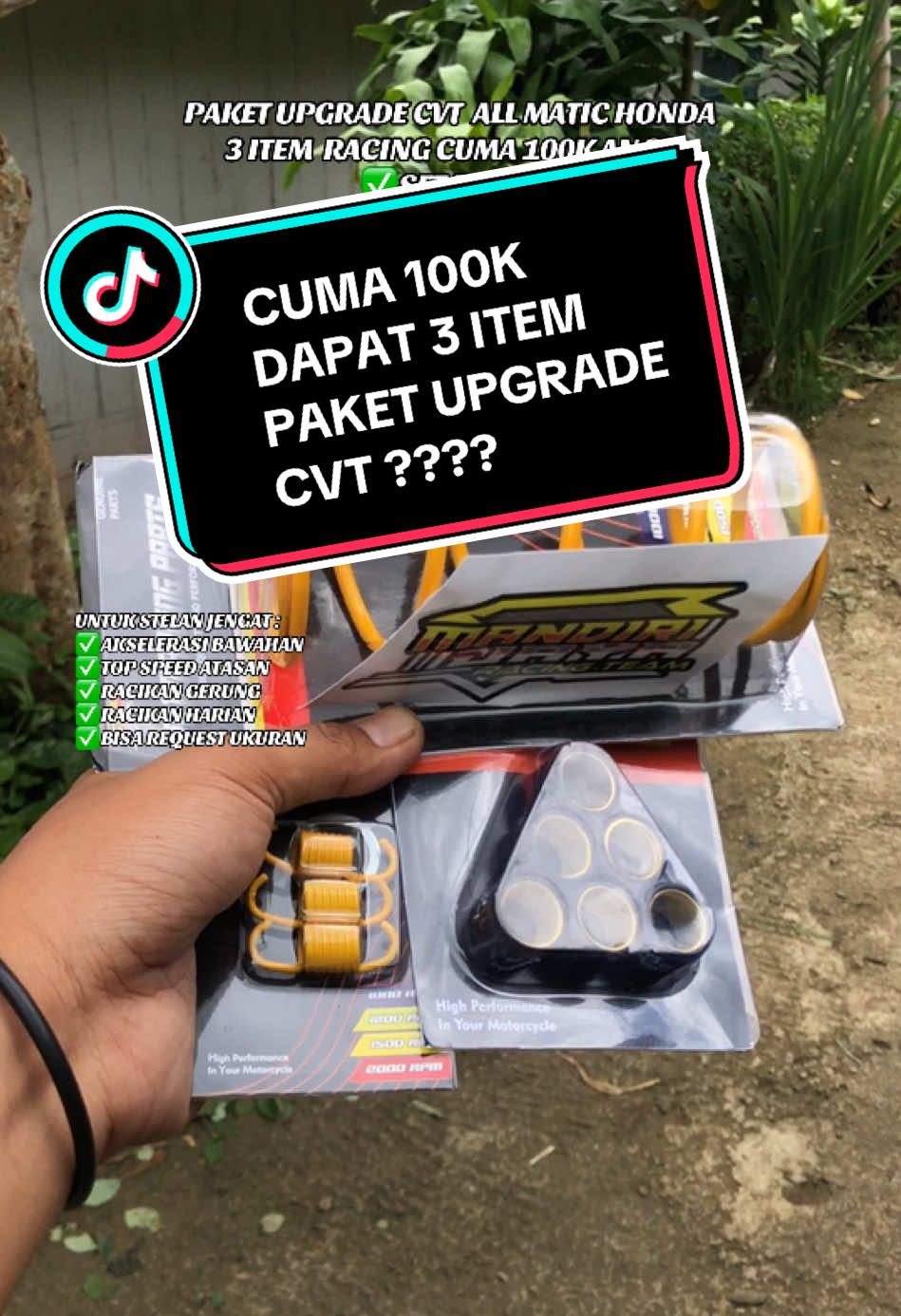 Paket Upgrade CVT all matic honda Bisa Request ukuran roler Cuma 100K An ? Check Keranjang Belanja #paketupgradecvt #mjmracing #upgradecvt #upgradecvtmurah #TikTokShop 