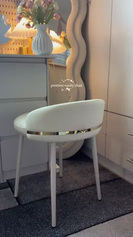 prettiest vanity chair! ˚ ༘ ೀ⋆ #vanitychair #chair #aestheticchair #whitechair #roomchair #fyp #foryou 