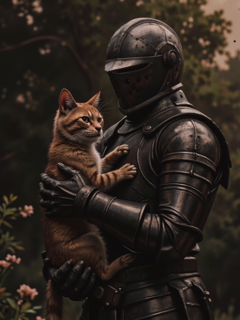 Knight & his Best friend #aigenerated #darkfantasy #darkfantasy #knight #cats #aiart #aicreator 