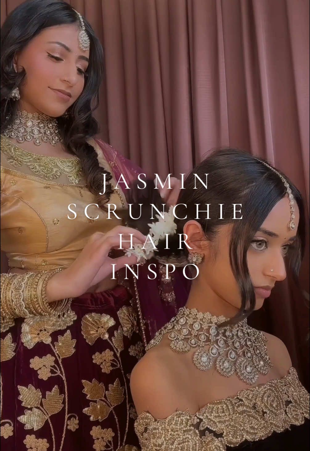 there’s a reason why our jasmine scrunchie is so popular🥰 #desijewelry #galentines #hairinspo #hairstyles #hairtutorials #browngirls 