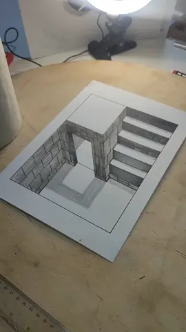 رسمة ثلاثية الأبعاد مذهلة لسلم داخلي | إبداع هندسي 
