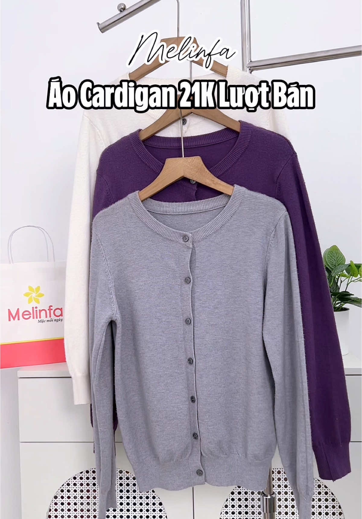 Áo cardigan hơn 21k lượt bán 💜 #doxinhnhamelinfa #aolen #aolenxinh #cardigan #lendetkim #aolennu #fashion #thudong #trending 