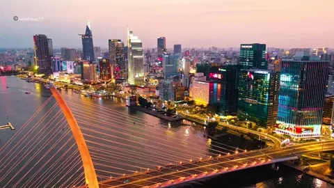 The beautiful Skyline of Ho Chi Minh City. Video by DJI Air 3S drone. #neodrone29 #hochiminhcity #djiair3s #hyperlapse