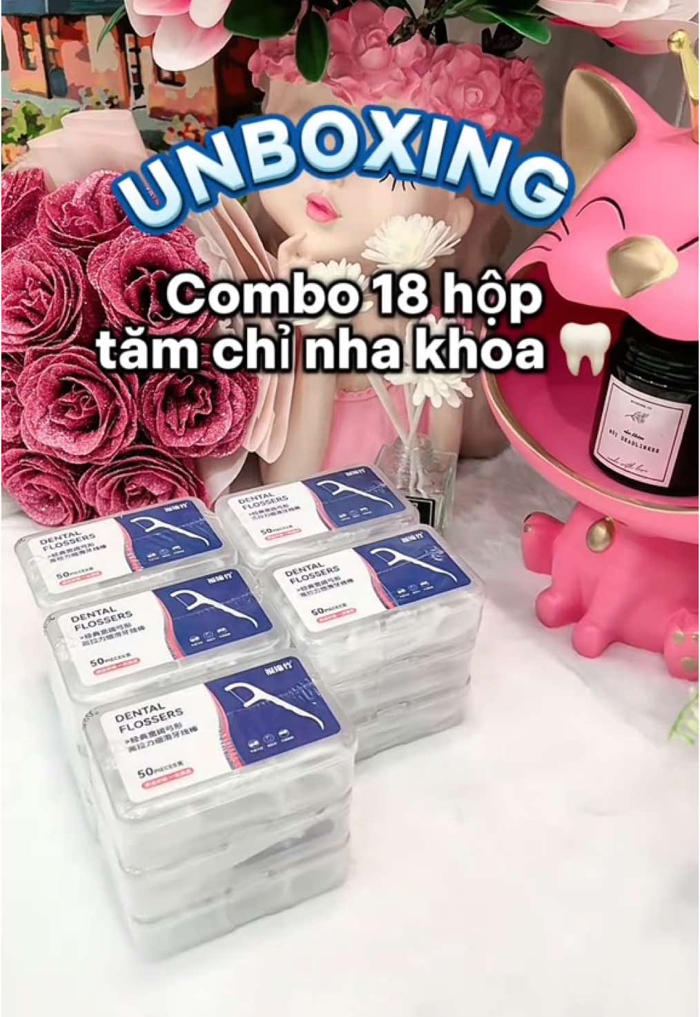 Combo 18 hộp tăm chỉ nha khoa 🦷 #tamchinhakhoa #tamchikerang #chixiarangnhakhoa #tamnhakhoa_bacsy_khuyendung #chinhakhoa #chamsocrangmieng #vesinhrangmieng #tamxiarang #fyp 
