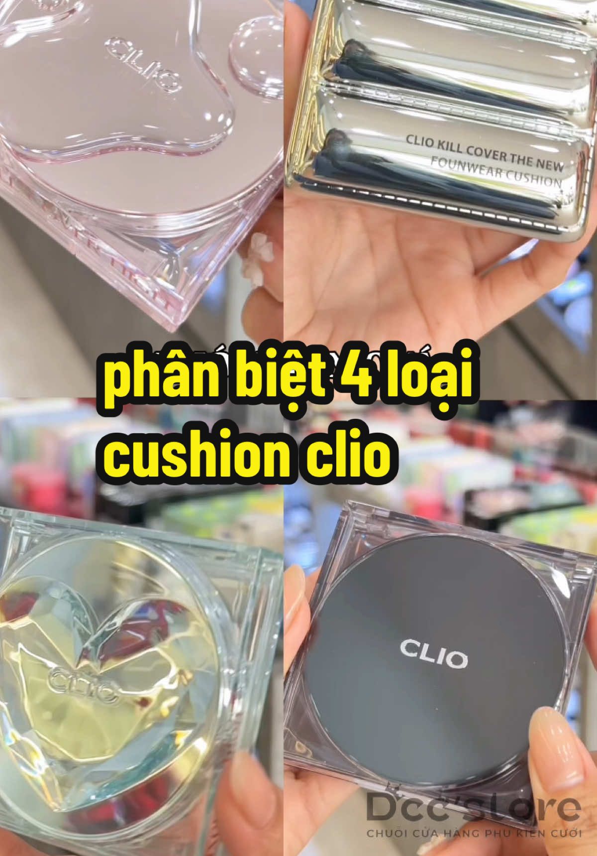 Có ai rối não giống tui không, mà từ giờ là biết phân biệt 4 loại cushion Clio này rùi nhennn #dccstorecantho #daocucuoi #makeup #cantho #cushion #phanbiet #tutorial #LearnOnTikTok #daocucuoi 