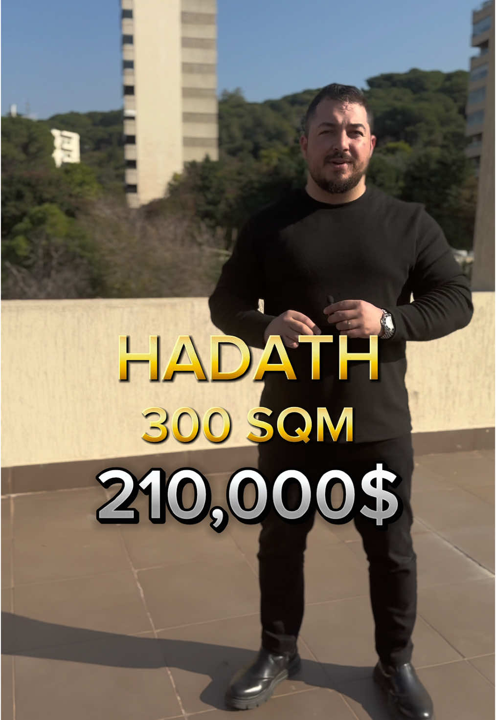 📍150 SQM APARTMENT PLUS 150 SQM TERRACE FOR SALE IN HADATH This apartment is located in a prime location, with easy access to the main road and to all facilities ,surrounded by a classy neighborhood in a calm area, very suitable for your family as it consists of: - 3 Bathrooms (one master) - ⁠3 Bedrooms  - 1 Kitchen  - 1 Living - ⁠1 Dining  - 2 Parking space  More features: -150 SQM Terrace  -High-end finishing  -Calm area  -Visitors Parking  Price: 210.000$ + 2.5% commission  FOR MORE INFO DO NOT HESITATE TO CONTACT US ON:  03-492452/76-007006#real #lebanon🇱🇧 #win #hotdeals #investmentproperty 