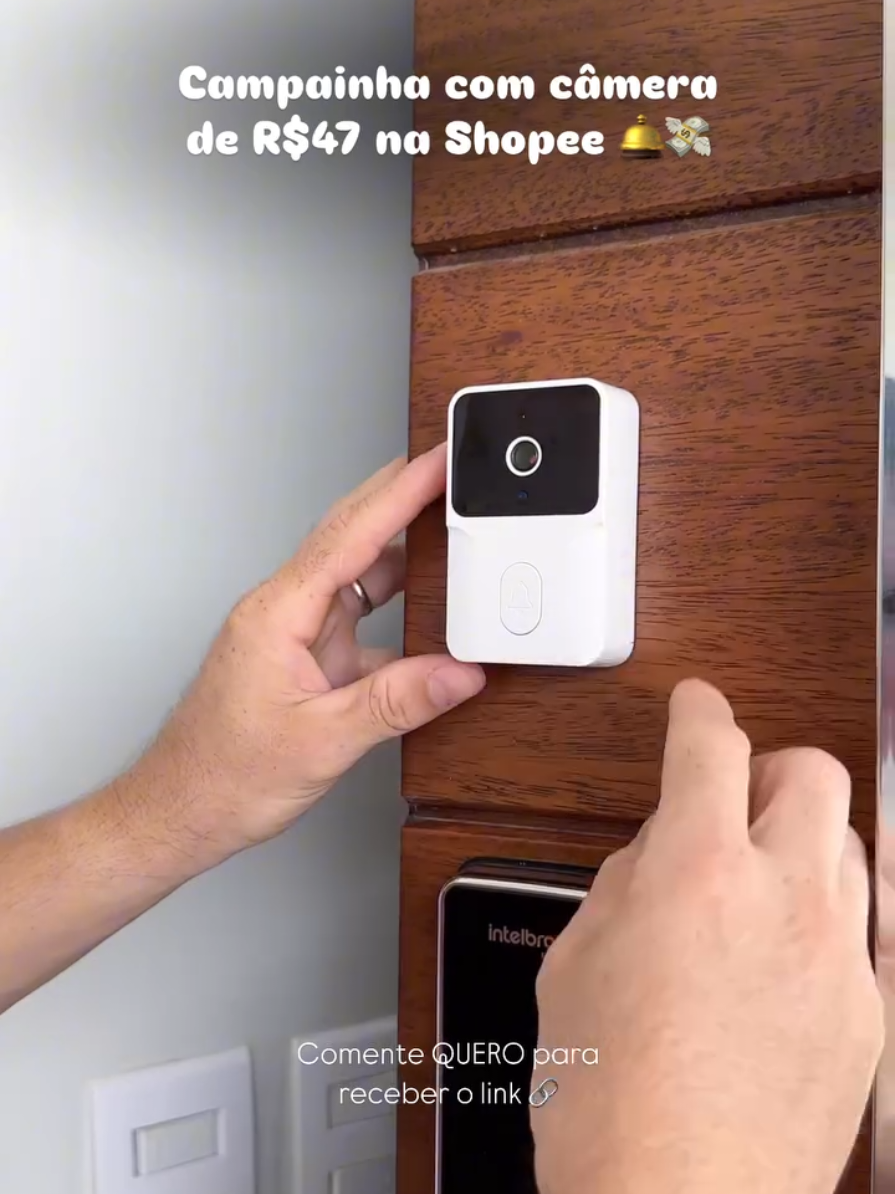 🚨 Campainha Com Câmera Vídeo Porteiro Sem Fio Wi-Fi HD Inteligente Smart Home Vê Pelo Celular Recarregável  ✅ Link na Bio Siga @achados_super10 para mais achadinhos incríveis 💝  #achadinhosdashopee #shopee #acheinashopee #campainha 