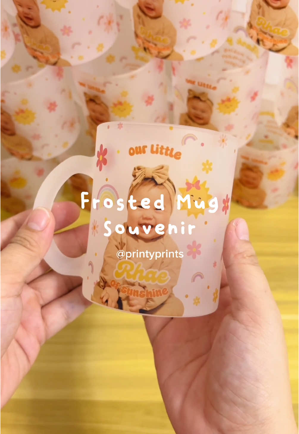 Personalized Frosted Mug ✨ DM for inquiries 📩 #birthdaysouvenirs #frostedmugs #mugsouvenir #muggiveaway  #christeningsouvenirph  #weddingsouvenirsph  #baptismsouvenirs  #sunshinetheme  #foryoupage #foryou #fypage  #printyprints #printyprintsph 