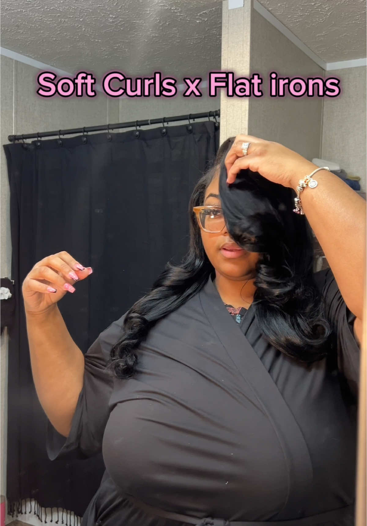 $14 Titanium flatirons for the curls✨✨ #spotlightfinds #titaniumflatirons #tiktokshopflatiron #loosecurls #softcurls #curlinghairtutorial #curlingwithstraightener 