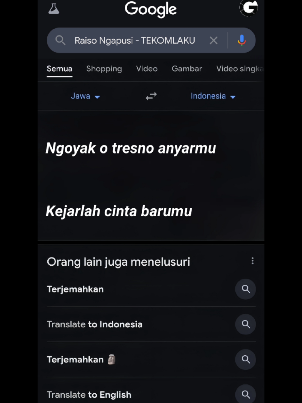 Lirik Terjemahan Raiso Ngapusi-TEKOMLAKU #liriklagu #lagujawa #jawapride 