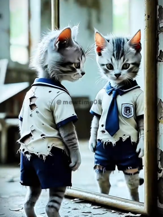 Thrilled with your new uniform! 🐾🐱🎀 #meow #cat #cute #kitten #cutcat #catlover #catstories #InspirationalStory 