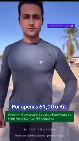 Kit com 4 Camiseta Uv Segunda Pele Proteção Solar Fator 50+ CORES VARIADAS !  Gostou ? Comente Eu Quero!  #modamasculina #verão #esportes #ciclismo #corrida