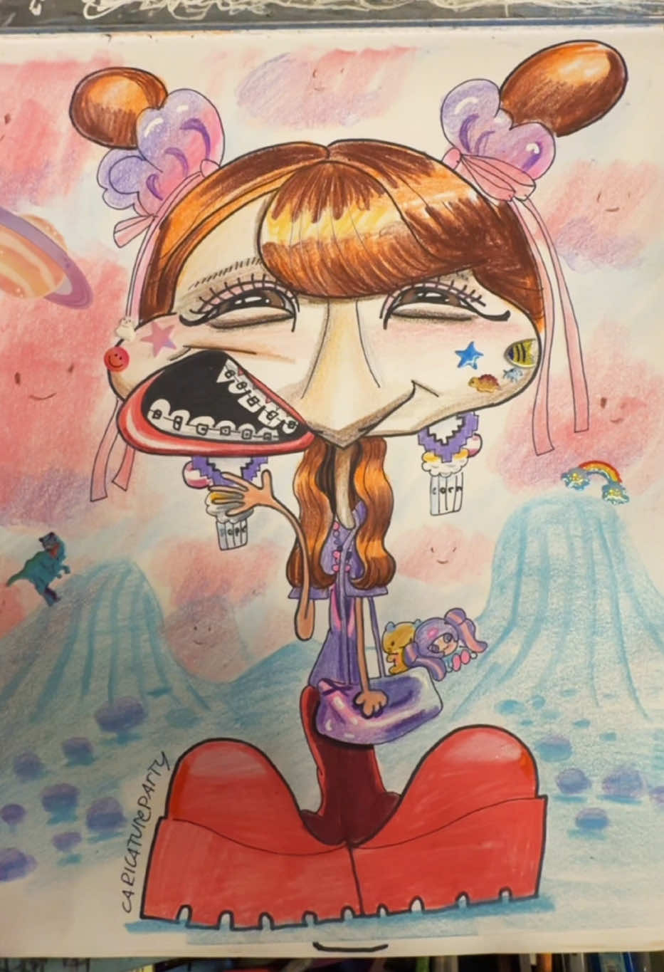 🎉Nice Japanese gal I got to draw🎉 #caricature 