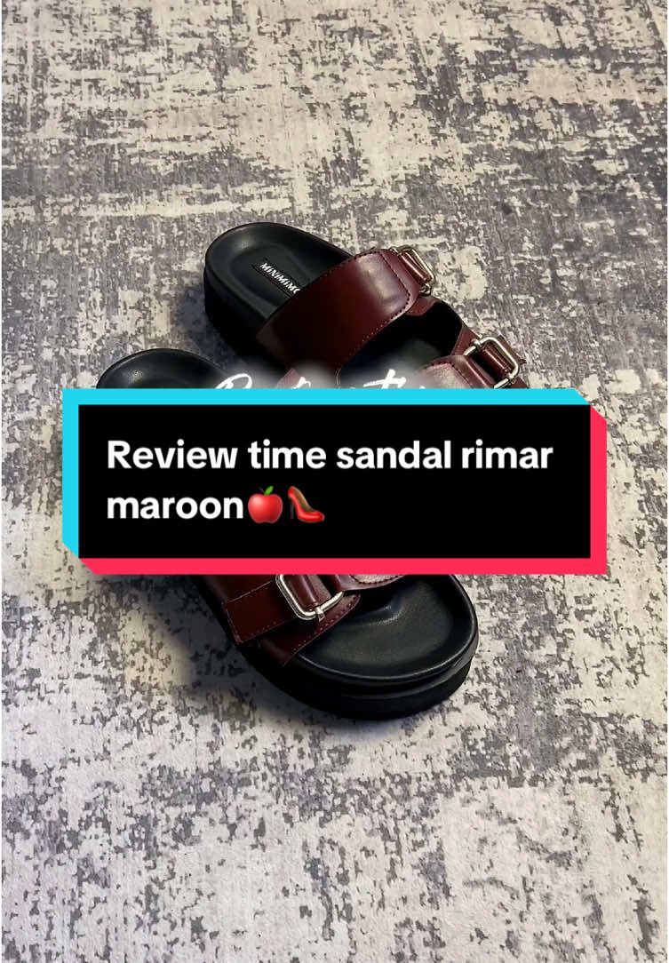 Rimar Maroon Secantik ini masa mau di skip gtu aja si🥹 co sekarang di keranjang gaiss #sandalwanita #rekomend #sandalmaroon 
