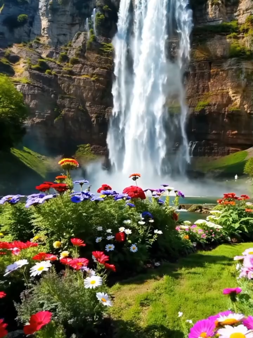 #flowers #waterfalls #naturebeauty #naturebeautyscenery #fantasy #magical #nature #relaxing #videobackground #livewallpaper #longervideos #freetouse #usenow #trending #viral #foryoupage #foryou 