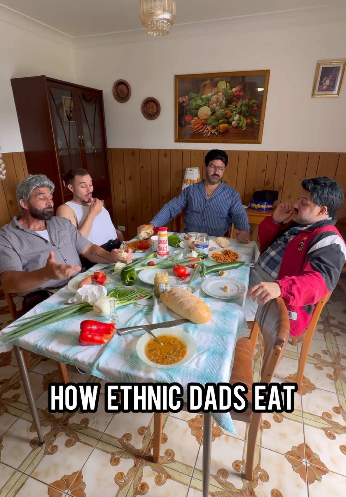 How Ethnic Dads Eat 🧅🌶️🫑🍅  (Tag or share if this is your Dad 😂)  . . . . #dad #balkan #ethnic #european #sooshimango #balkandad #fyp #fy #asmr #eating #food 