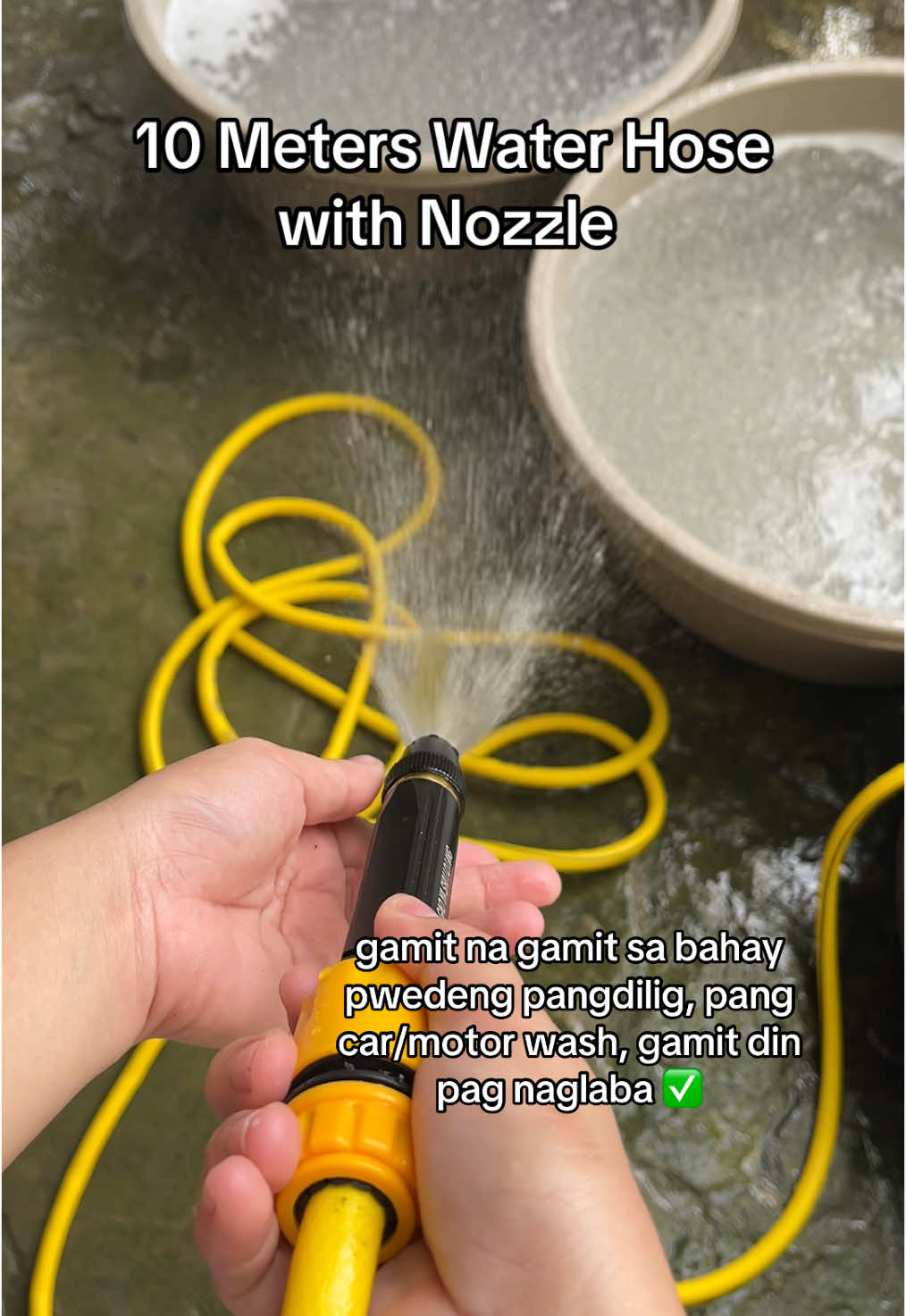 Check the yellow basket to order 👍 its worth the price 😍 #10meterhose #waterhosewithnozzle #hosewithnozzle #usefulproduct #householdsupplies 