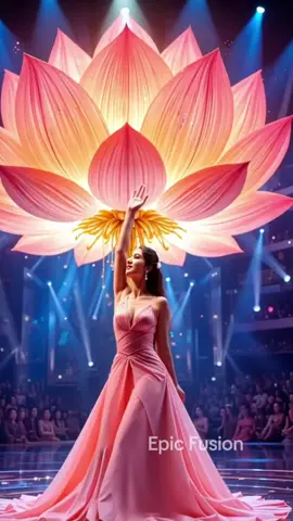 A Woman Performs a Fusion with a Giant Pink Flower. #goviraltoday #tiktok #amazing #trend #aicreation #tiktokart #viral #viralvideos #funnyvideo #trending #followme #new #video #beautiful #justforyou #shorts #americagottalent #agt #magic #dance #amazing #ai 