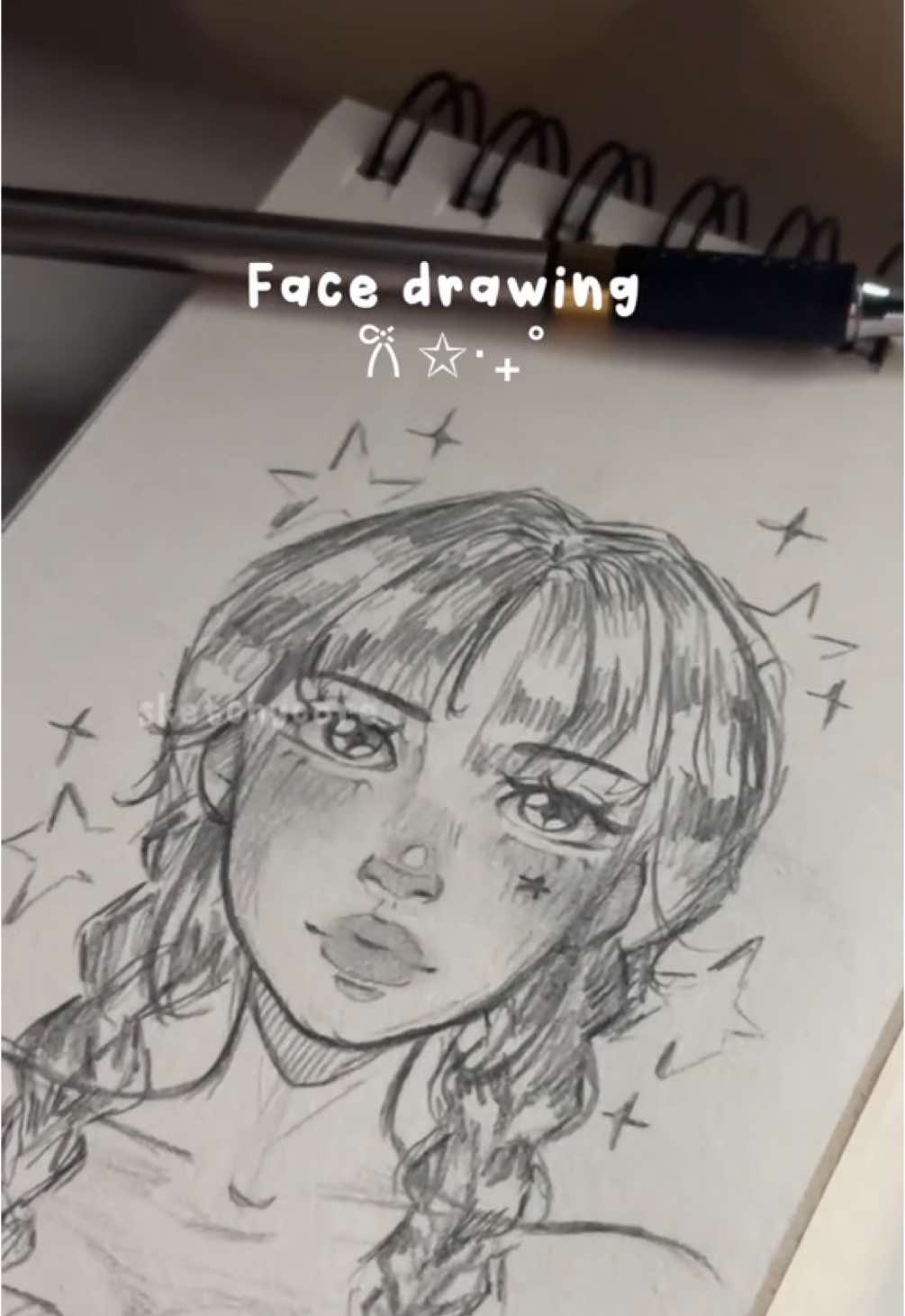 Face drawing 💓#cute #sketch #drawing #artist #sketchycore #girly #cutedrawing #tipsfordrawing #drawingideas 