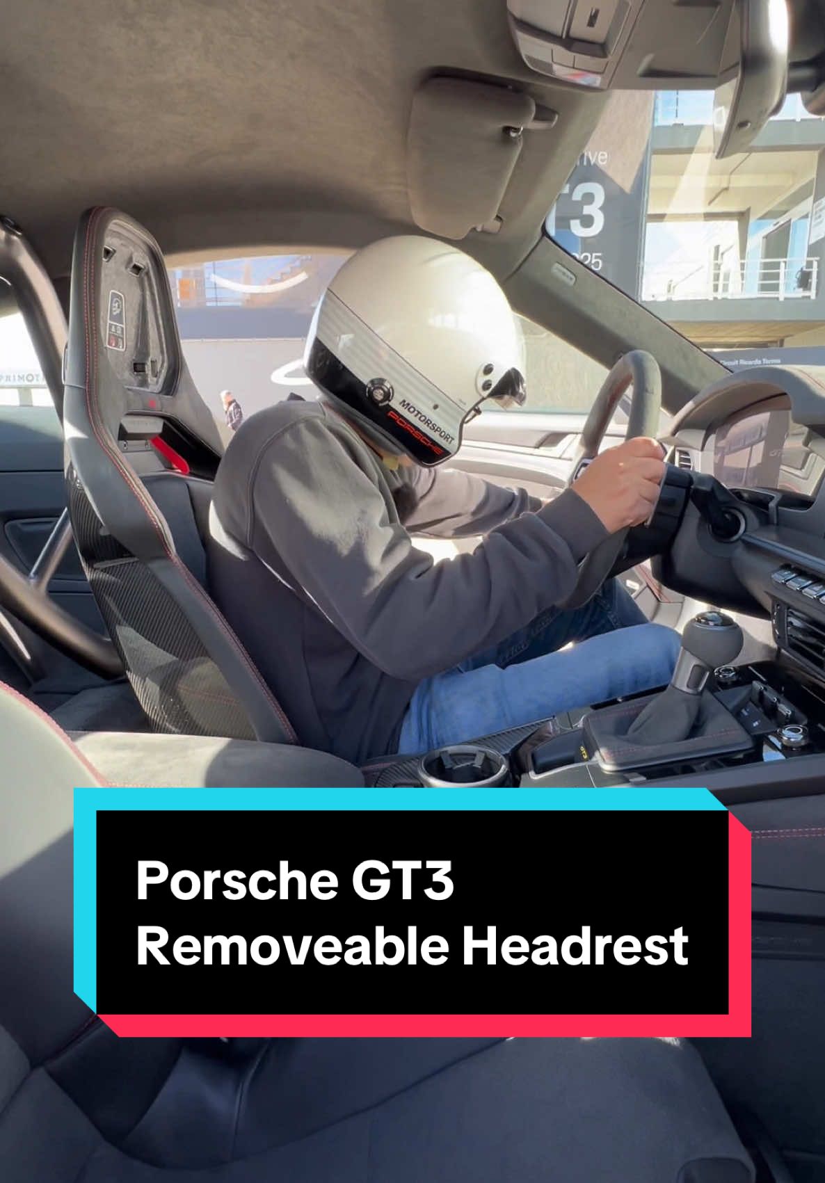 The New Porsche GT3 Carbon Bucket seats let you remove the headrest to make room for a helmet because racecar 🏎️ 