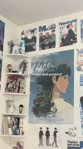 quick poster tutorial!! if you have any questions lmk <3 #roomdecor #wallposters #anime #roommakeover #posters #viral #fypシ #finalfantasy7 #pinterest 