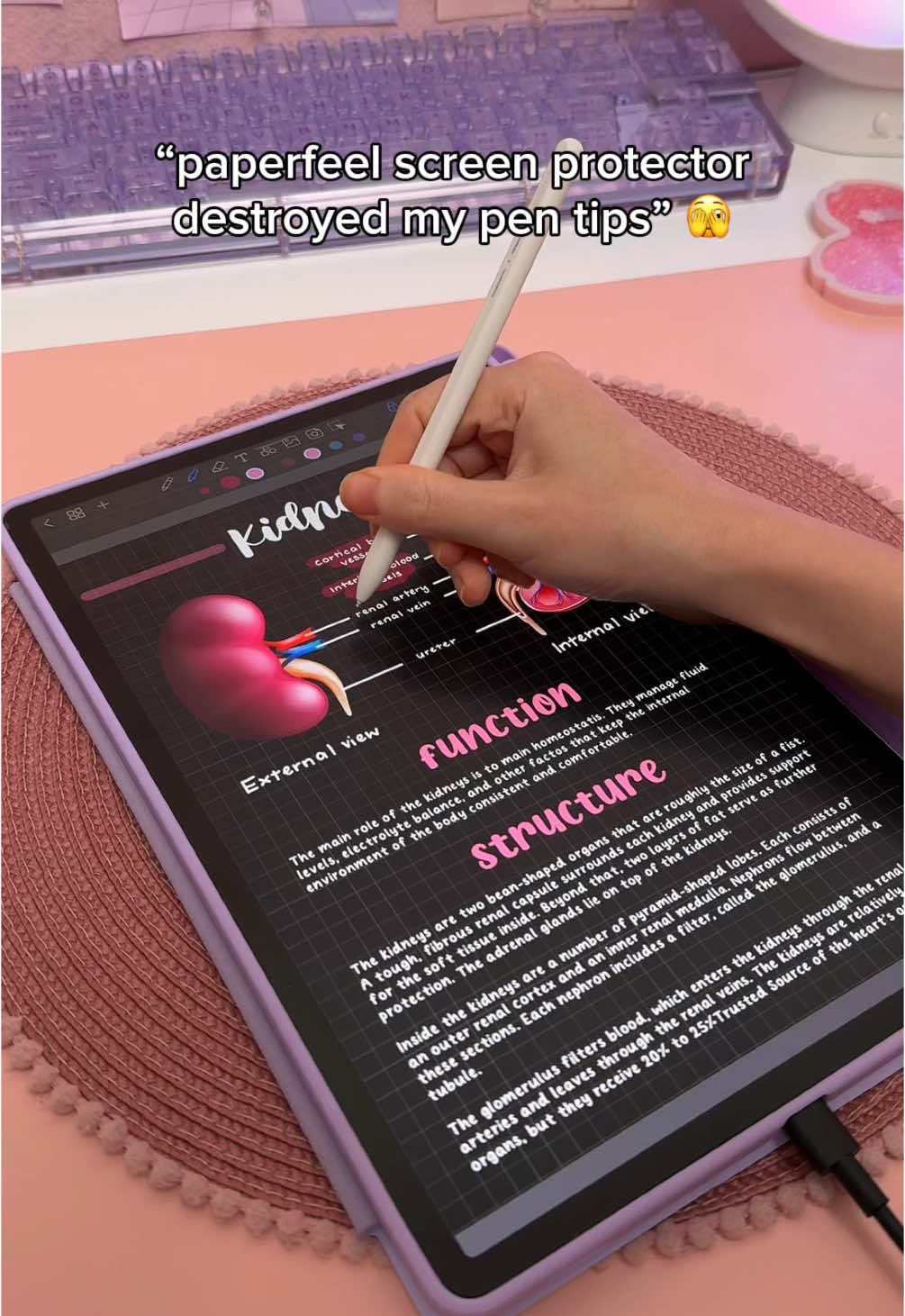 Yes this destroyed my S pen 😱 but I continue to use a paperfeel screen protector because it’s easy to replace the tips and I think it’s worth it for the neater handwriting ✍️ I also just bought some metal tips and can’t wait to try them out! I’m using Penly app on my Samsung galaxy tab S9+ 💕  #samsunggalaxy #notetaking #studytok #digitalnotes #digitalnotetaking #galaxytab #spen #samsungtablet #androidapps #penlyapp #samsungtips #galaxytabs9 #notesapp #digitalplanner #digitalplanning #studynotes 