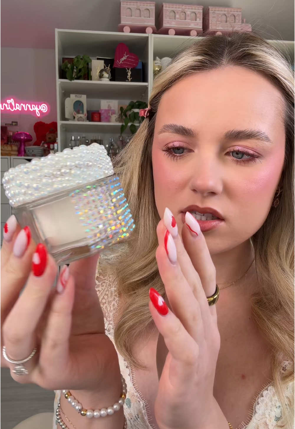 Replying to @Zoe Ray FULL FACE OF BEDAZZLED WHITE MAKEUP INCOMING 🤍👰🏼‍♀️