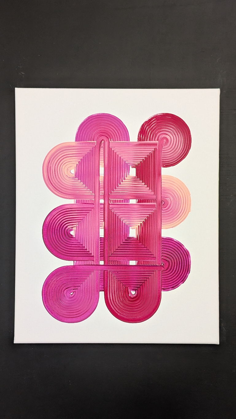 Pink abstract acrylic painting on canvas. Pink color combo. Pen Plotter Art.  Pen plotter paint, penplotter, canvas painting, pink painting on canvas, plotter artist, pink art canvas, pink acrylic painting, easy pink canvas painting, pink canvas painting, pink design, art color combos with pink, pink color combo, abstract painting, easy contemporary art ideas, easy abstract art ideas, canvas painting ideas pink background, modern paintings on canvas, abstract on canvas, pink painting ideas #canvaspainting #penplotter #colorcombos #acrylicpainting #acrylicpaint #abstractpainting #abstractart #painting #contemporaryart #modernart #art #artistsoftiktok 