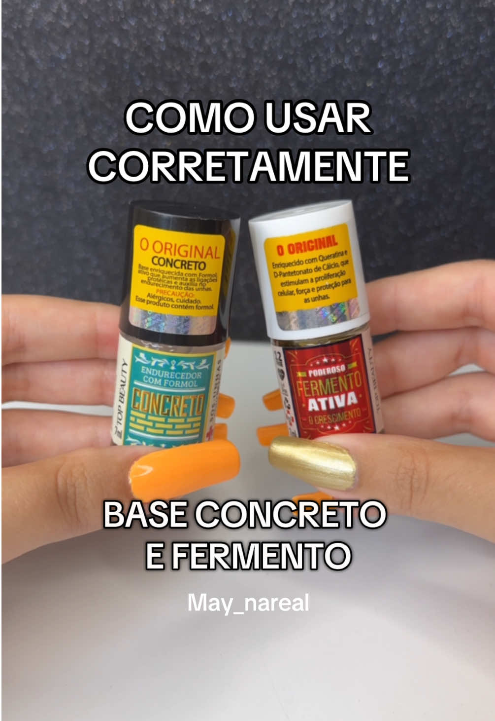 Como usar corretamente base concreto e base fermento ativa #unhas #unhasnaturais #unhasgrandes #unhasdecoradas #dicas #unhasdegel #unhaslindas #unhasdasemana 