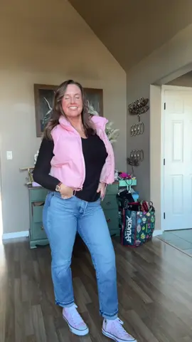 OOTD Sunday 🎀 Pink vest is located in my showcase 🎀 #ootdfashion #TikTokFashion #MomsofTikTok #momootd 