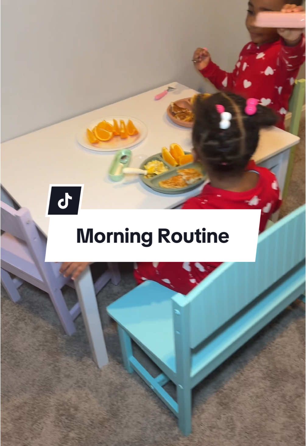 I love how this table set makes our mealtime and activities so easy and fun !! #MomsofTikTok #momlife #momtiktok #toddlermom 