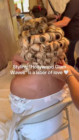 Styling Hollywood Glam waves is a labor of love! & takes a long time!  .⁣ .⁣ #weddinghairinspo #njweddinghair #weddinghairideas #updo #hairinspo #bridalhair #weddinghairnj #bridehairstyle #weddinghairstyle #njbride #weddinghair #bridesmaidhair #wedding #bridalhairstyle #weddingstyle #njweddings #bridal #njweddingvenues #weddinginspiration #njbridal #njwedding #tutorial #hairtutorial #bridalhairtutorial #buntutorial