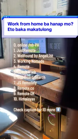 NOT ALL FREELANCING WEBSITE ARE GREAT! 😱😵 11. We Work Remotely  12. FlexJobs  13. Fiverr  14. Upwork  15. Freelance Writing 16. Freelancer  17. Indeed  18. Outsourcely  19. Problogger  20. LinkedIn  Good luck. If you’re interested to learn how to work from home check our Fb page : VA & SMM Hub