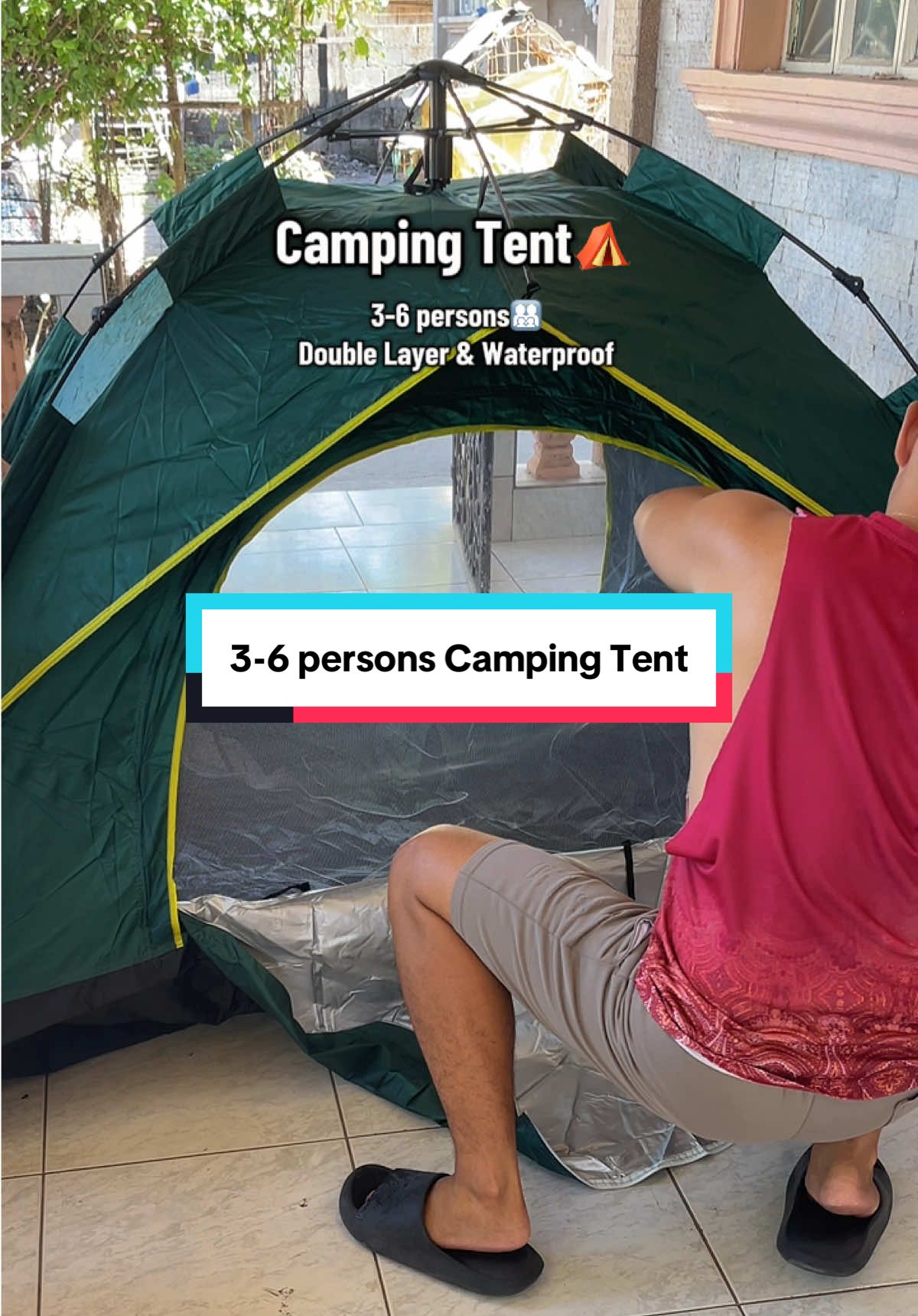 WJF 3-6 persons, Automatic, Double Layer, Waterproof Tent and has UV protection💯✨ for outdoor camping⛺️ #basicmolding #liftup #campingtent #doublelayer #uvprotection #waterproof #tent #openquickly #fullyautomaticsystem #fyppp 