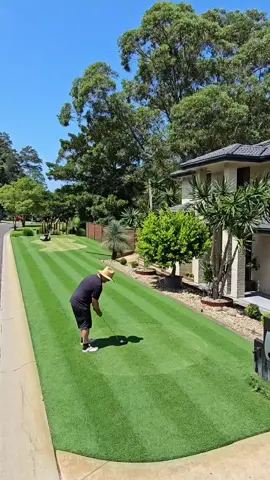 Mowing in the new putting green. Won't be long and I'll be chipping and putting out front. The green will be getting a topdress of sand to help improve the surface and ball roll. #TJs_Turf #puttinggreen #golf #lawn #lawncare #lawnmaintenance #Home #grass #lawn #stripes #mow #lawnmower #cylindermower
