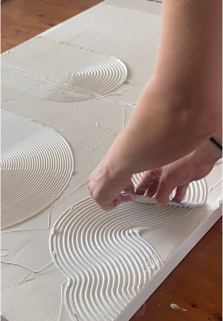 Reminder sometimes it doesn’t work the first time!  In my last videos I was using moulding paste for this commission im using plaster. I love that I have the option to sand any imperfections after this artwork is dried!  Can you guess the colours I’ll be using?  #painting #australianartist #texturedart #art #paintwithme #texturedart #art #artreveal #texturedpainting #fyp #diyart 